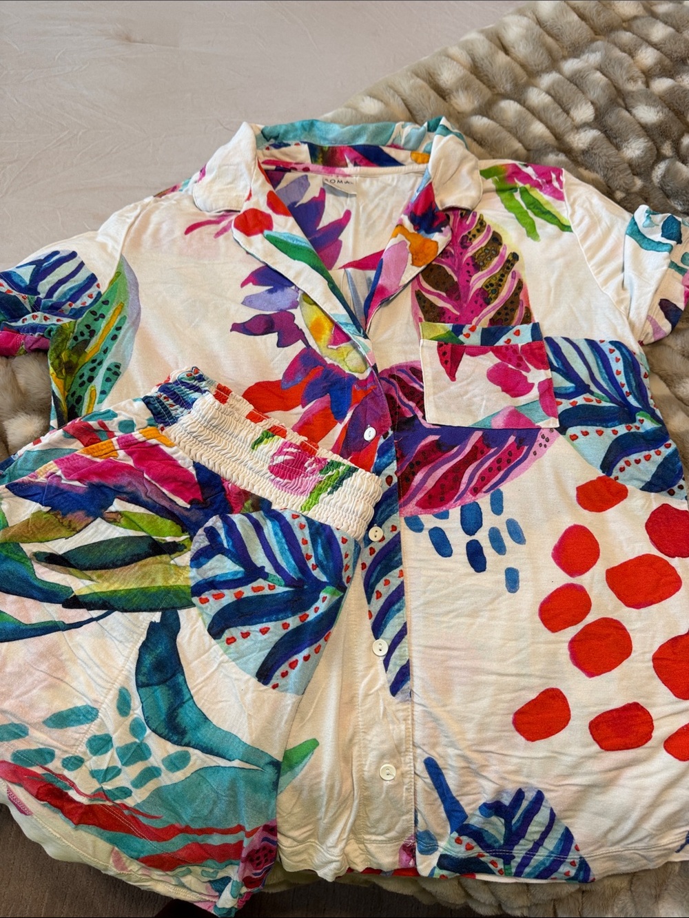 Soma Multicolor Floral-Print Lounge Top